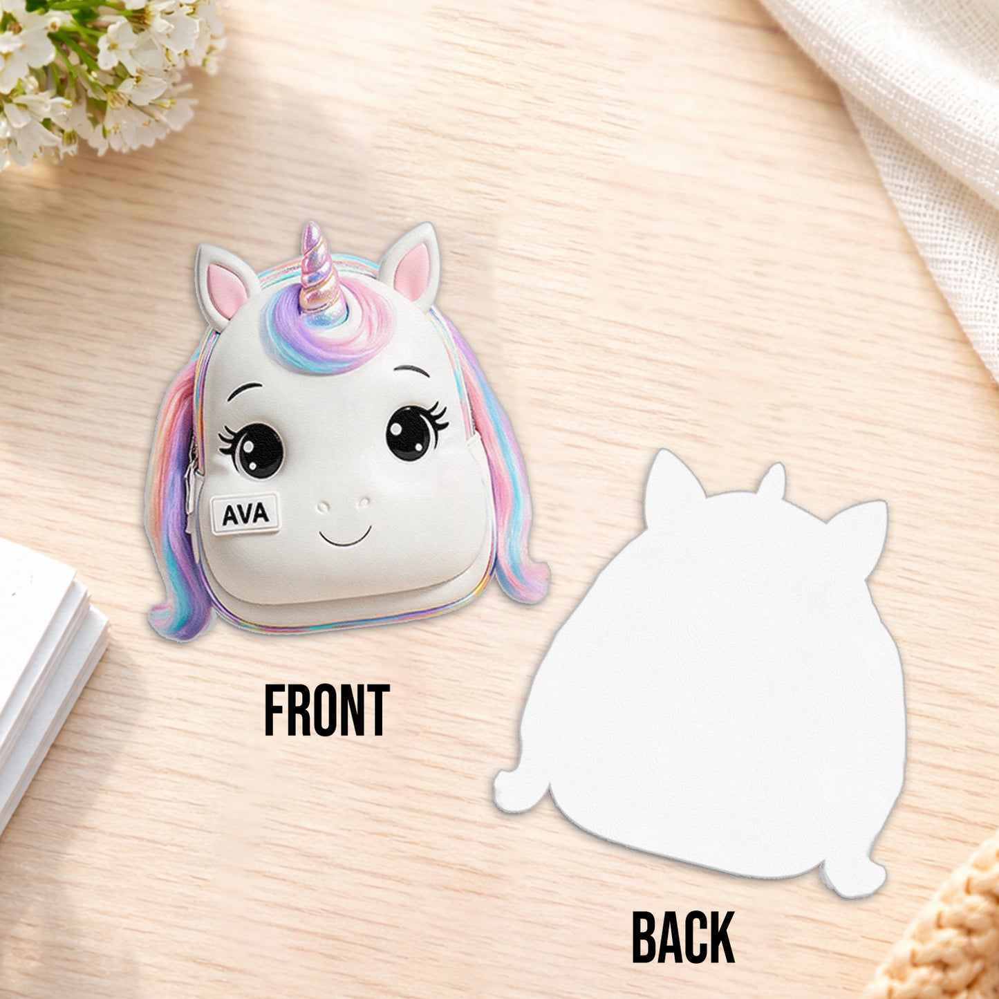 Cute Animal - Personalized Kid Changeable Leather Patch Backpack
