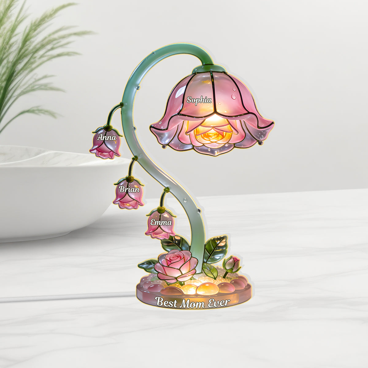 Beautiful Garden Gift For Mom, Grandma - Personalized Mother Acrylic LED Night Light