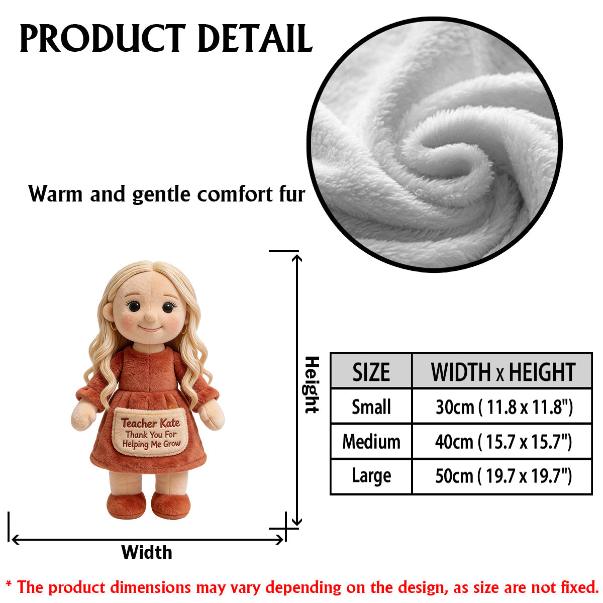 Thanks For Helping Me Grow - Personalized Teacher Premium Faux Fur Pillow