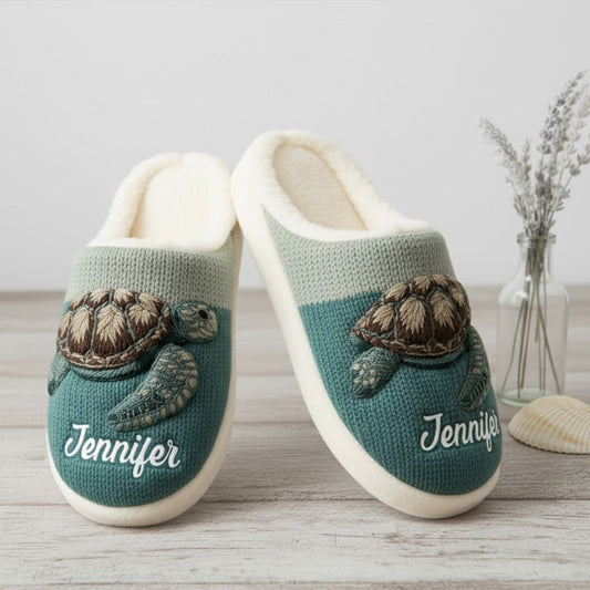 Cute Turtle - Personalized Turtle Slippers
