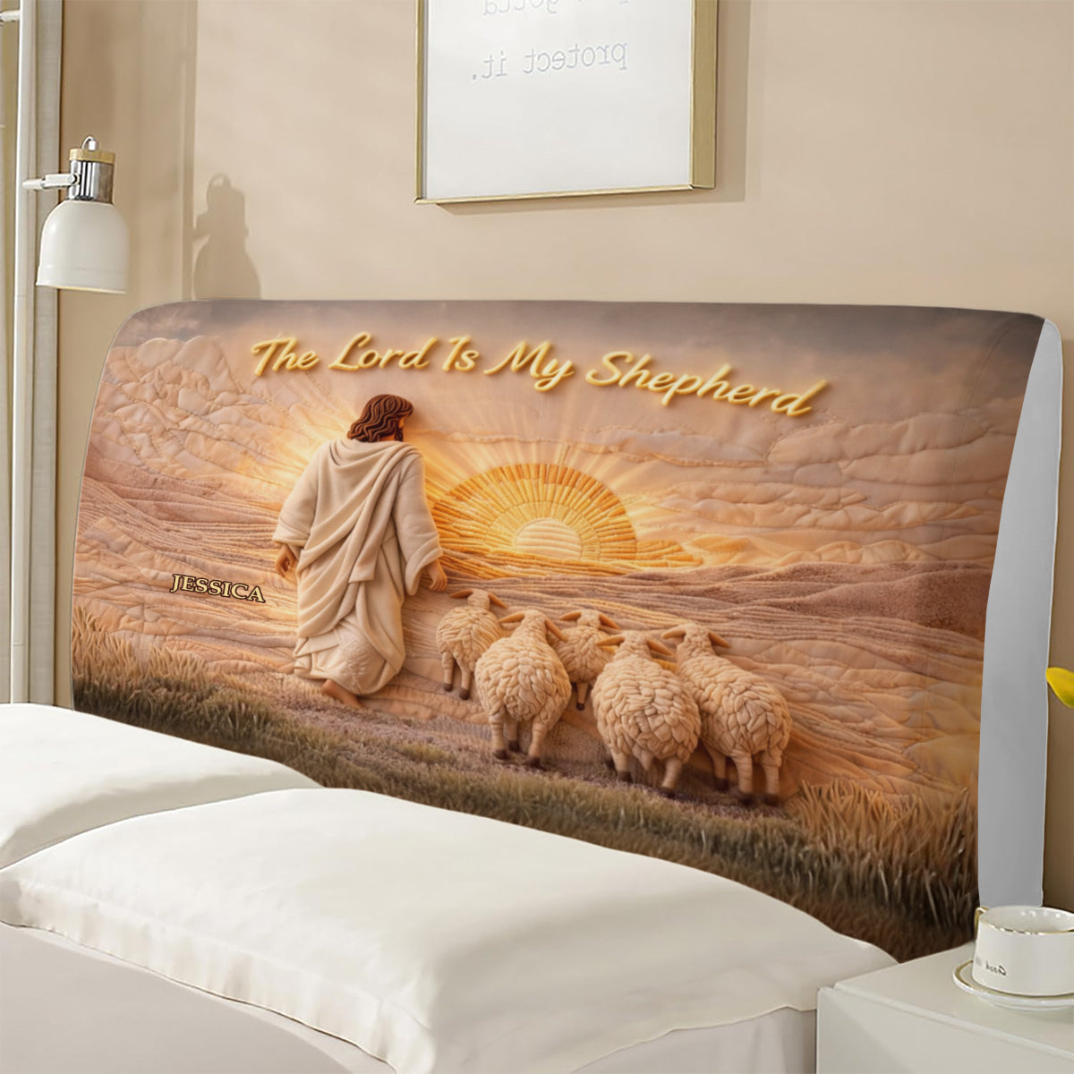 I Am With You Always - Personalized Christian Headboard Slipcover