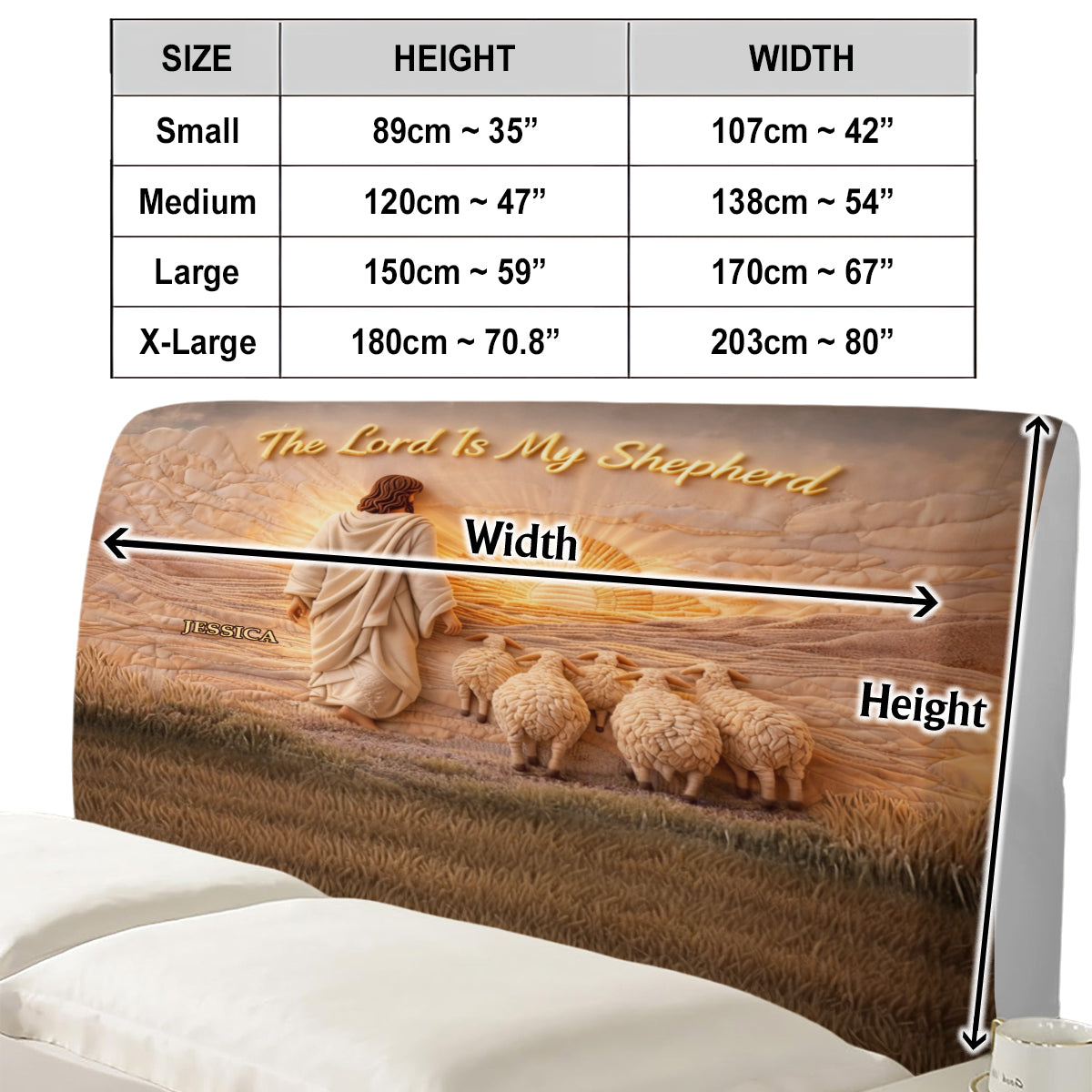 I Am With You Always - Personalized Christian Headboard Slipcover