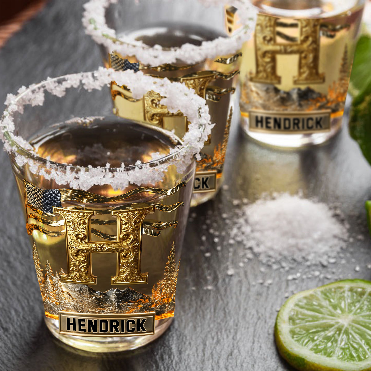 Custom Initial For Alcohol Lovers - Personalized Alcoholic beverage Shot Glasses Set