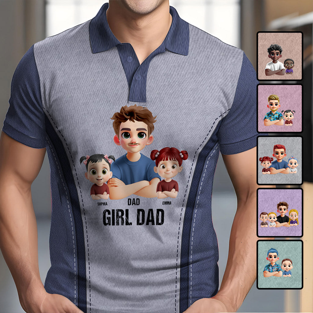 Girl Dad - Personalized Father Polo Shirt