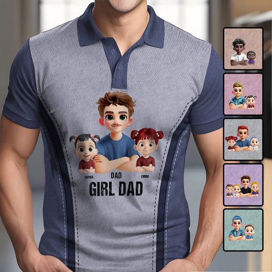 Girl Dad - Personalized Father Polo Shirt