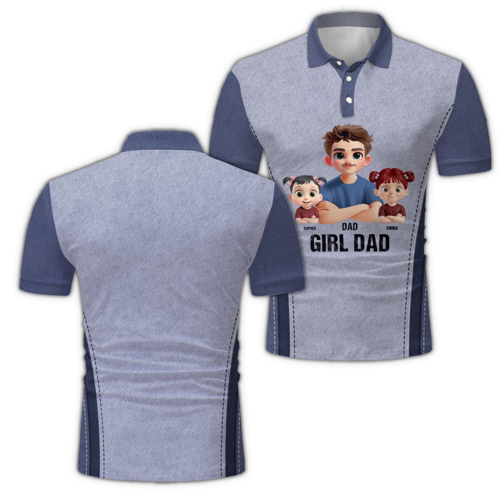 Girl Dad - Personalized Father Polo Shirt