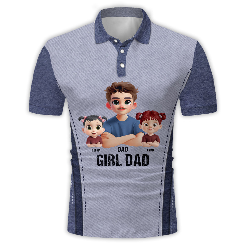 Girl Dad - Personalized Father Polo Shirt