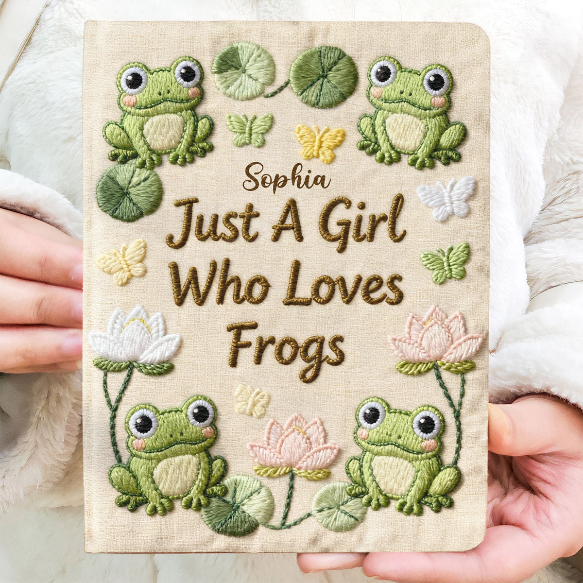 Just A Girl Who Love Frogs - Personalized Frog Leather Journal