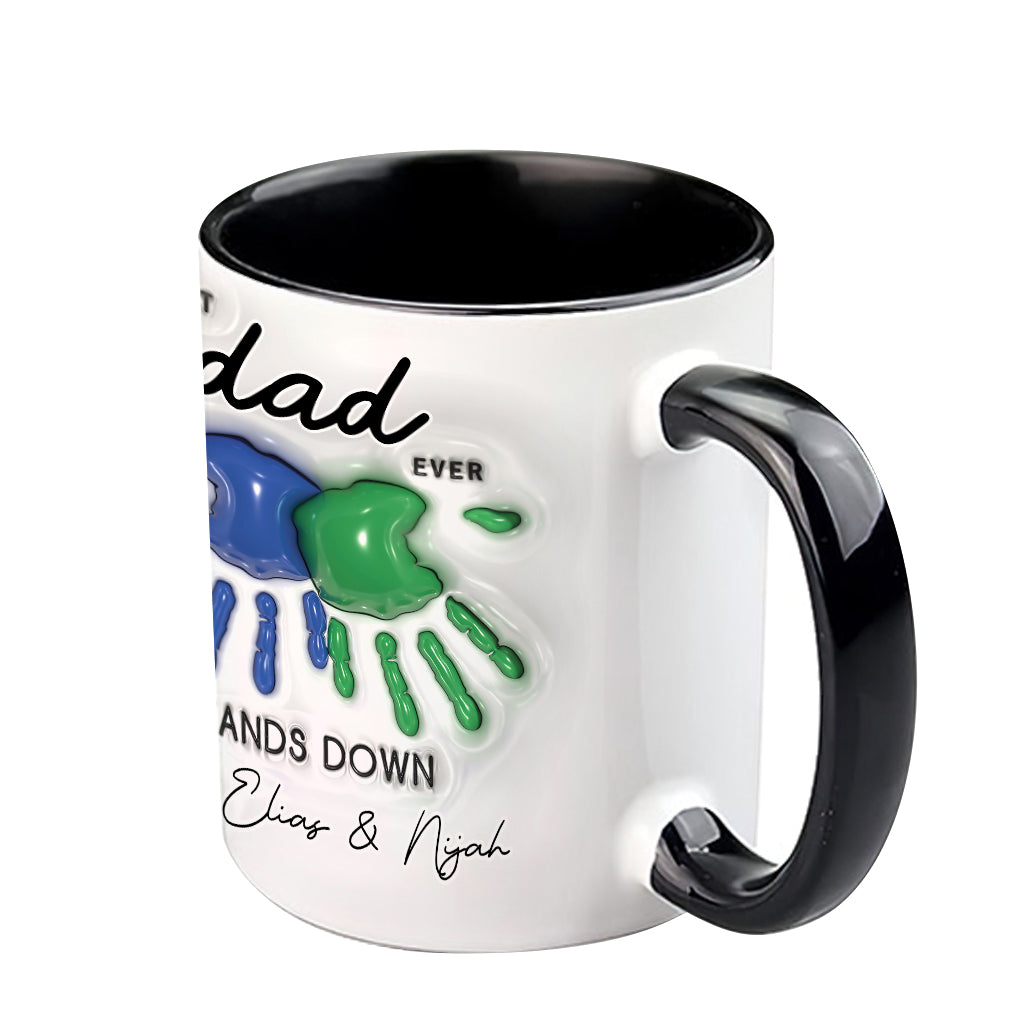 Hands Down Best Dad Ever - Personalized Father Accent Mug