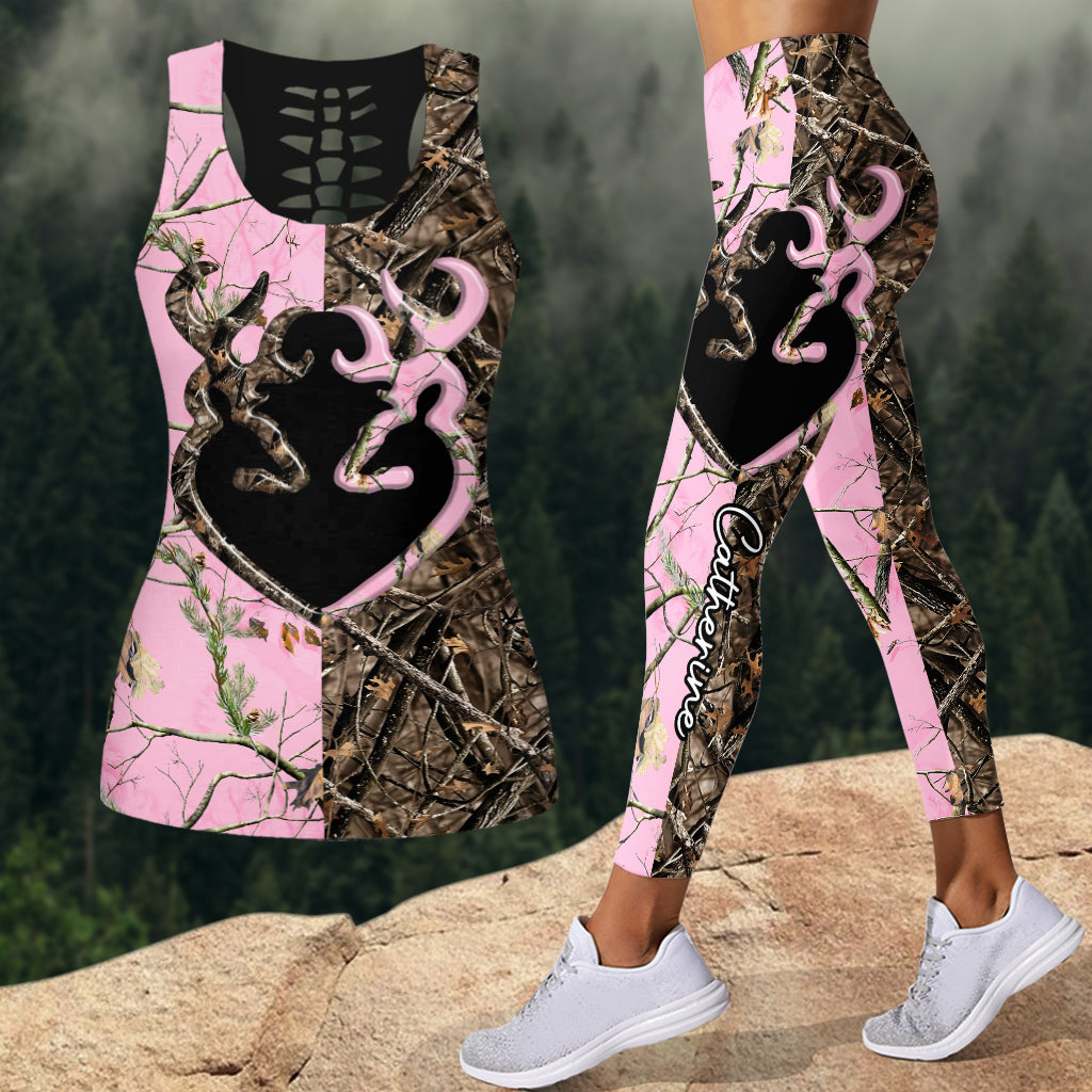Country Girl - Personalized Hunting Hollow Tank Top and Leggings