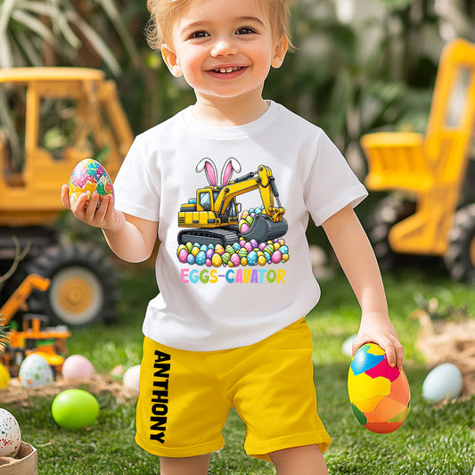 Eggs-Cavator - Personalized Kid T-shirt & Shorts