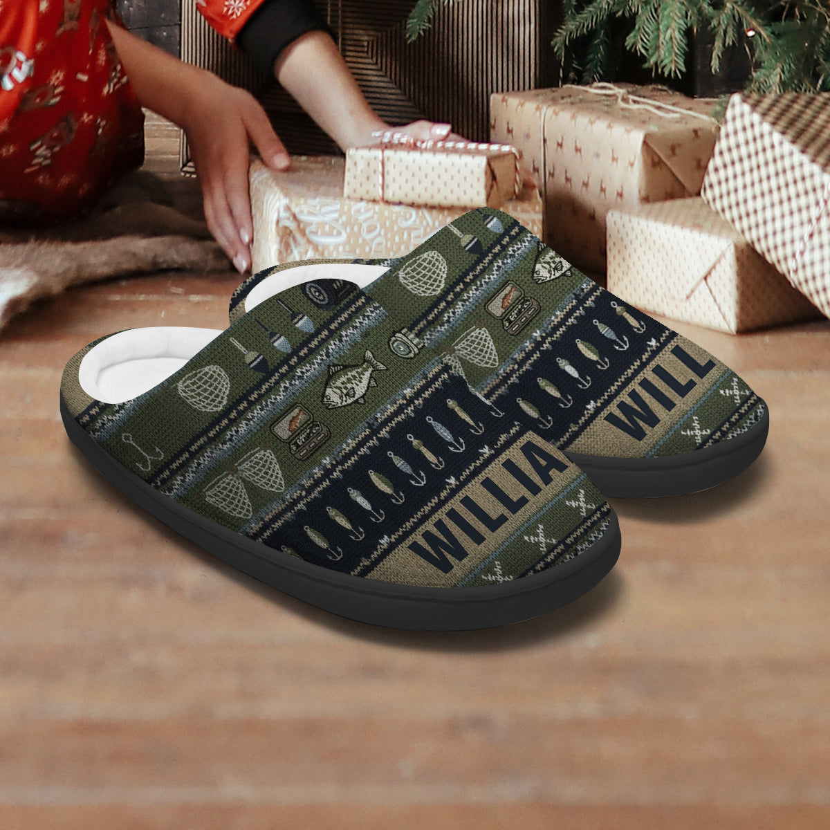 Hooked on Fishing - Personalized Fishing Slippers