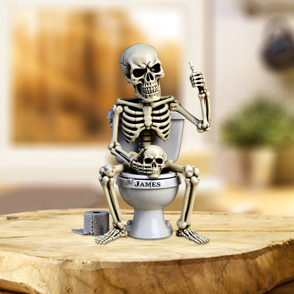 Funny Skull Toilet Bucket - Personalized Skull Custom Shaped Acrylic Plaque