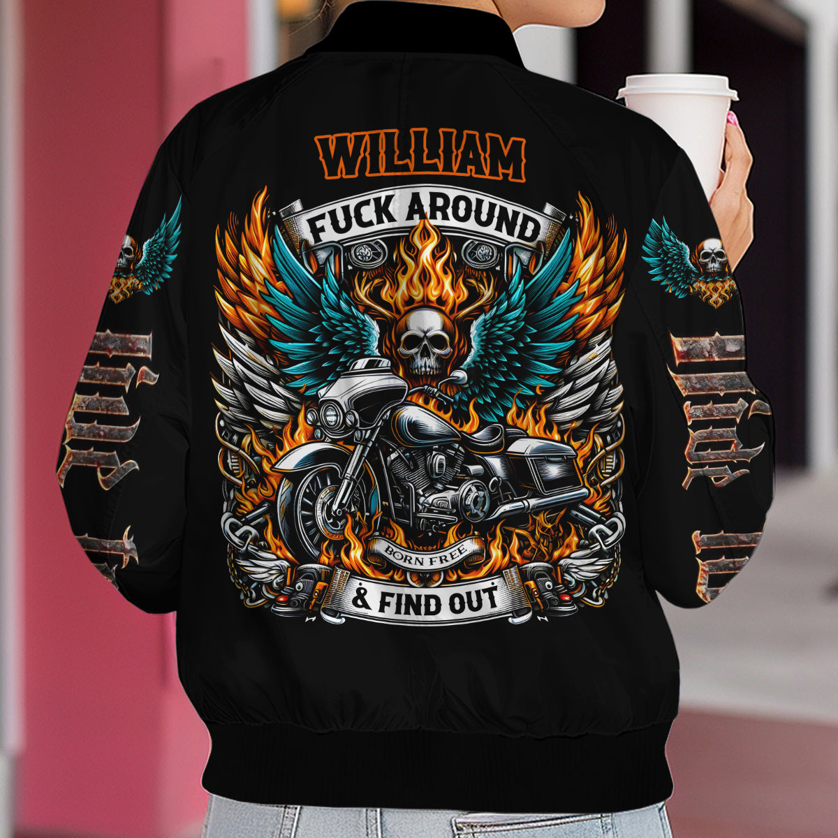 Old Biker - Personalized Biker Bomber Jacket