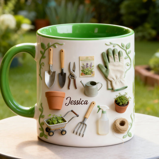 Love Gardening - Personalized Gardening Accent Mug & Coaster
