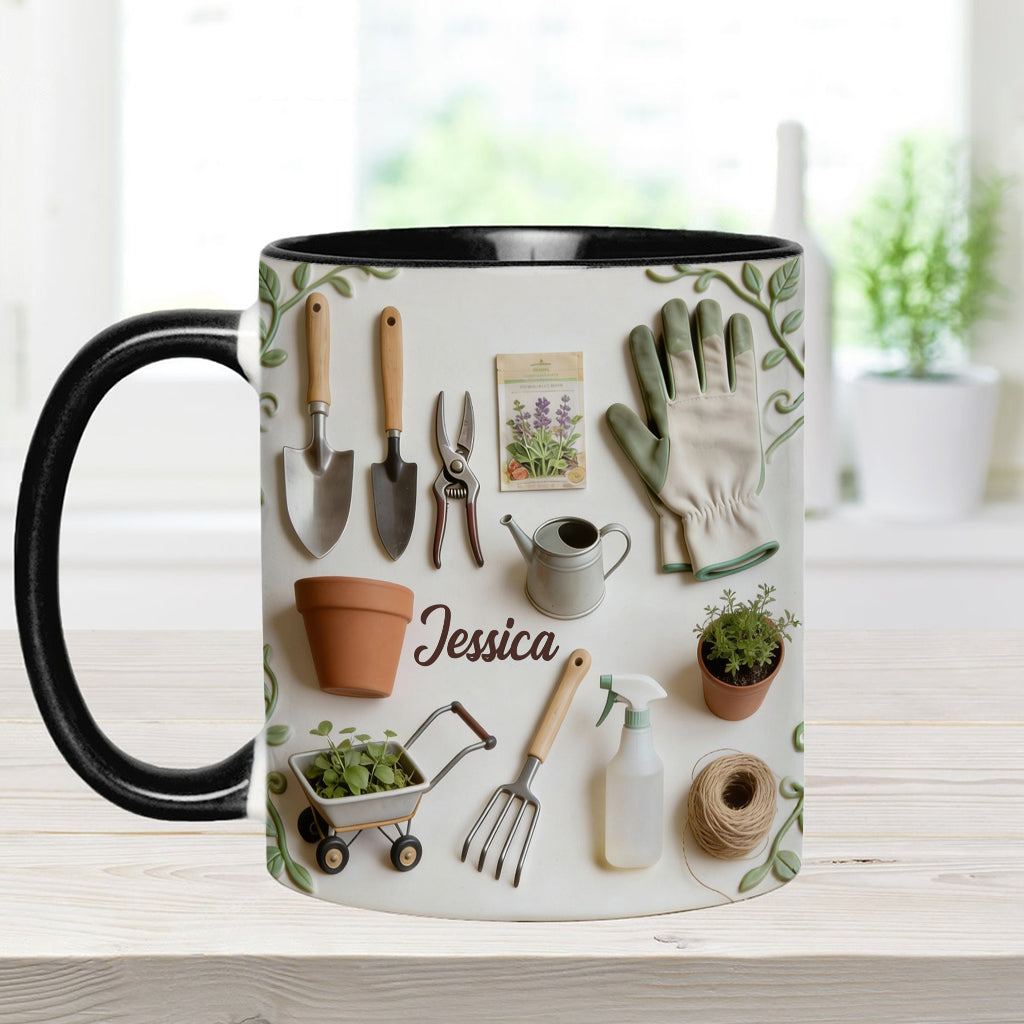 Love Gardening - Personalized Gardening Accent Mug & Coaster