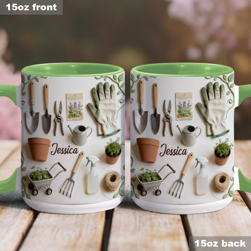 Love Gardening - Personalized Gardening Accent Mug & Coaster