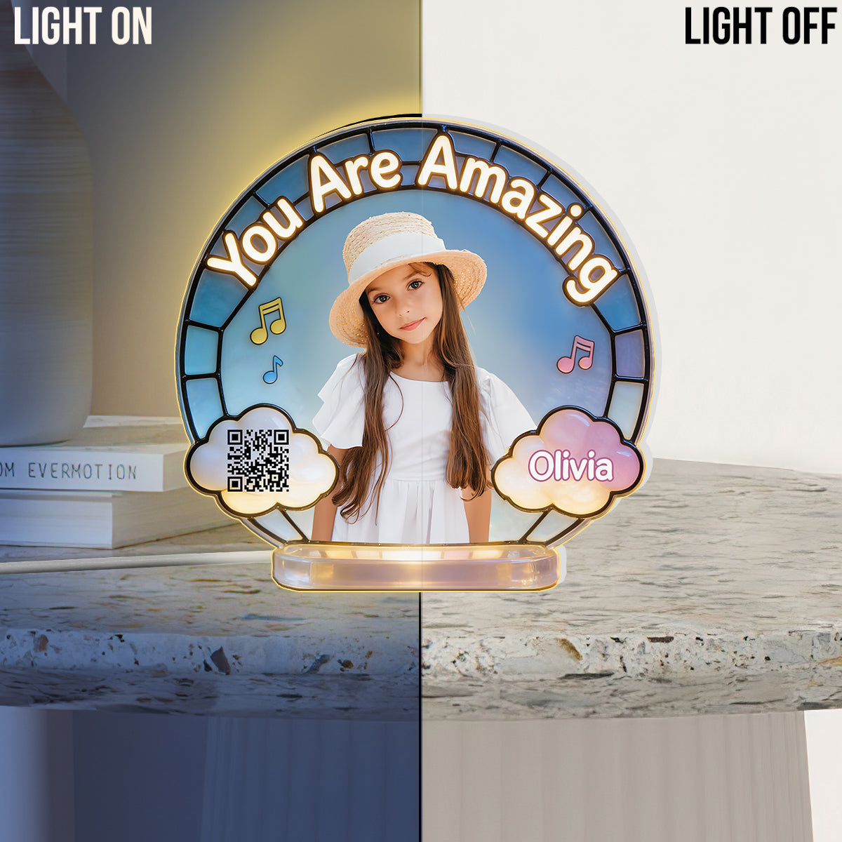 A Song Made Just for Your Child - Personalized Kid Acrylic LED Night Light