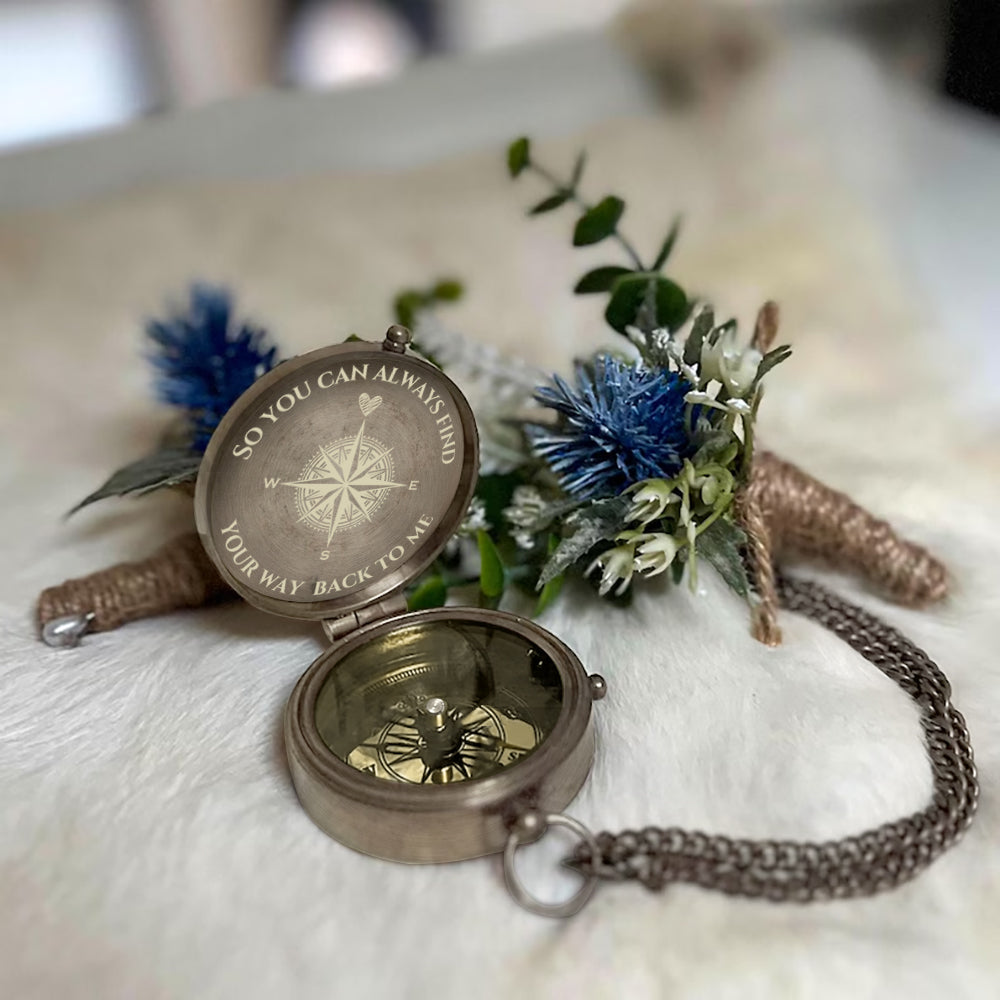 You Can Always Find Your Way Back To Me - Personalized Couple Compass