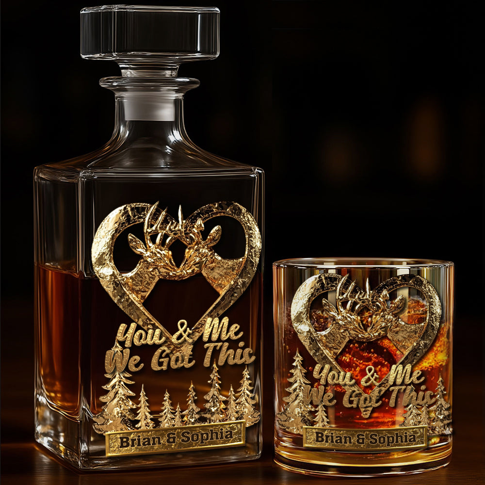 You & Me We Got This - Personalized Hunting Whiskey Glass