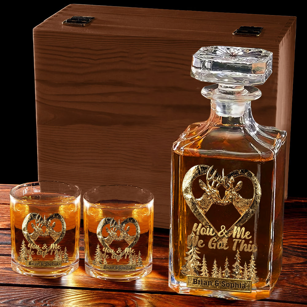 You & Me We Got This - Personalized Hunting Whiskey Glass