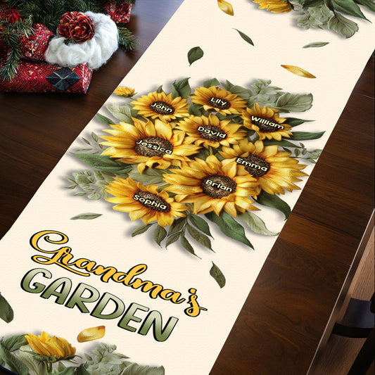 Grandma's Mom's Garden - Personalized Grandma Table Runner