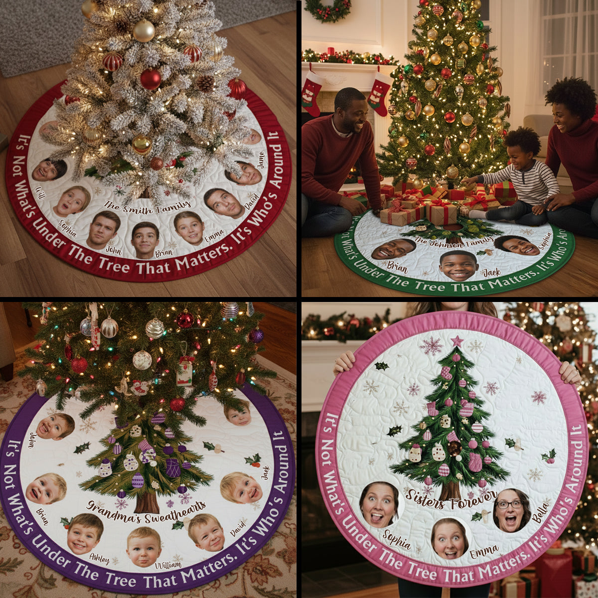 Funny Face Cut-Out Tree Skirt - Personalized Tree Skirt