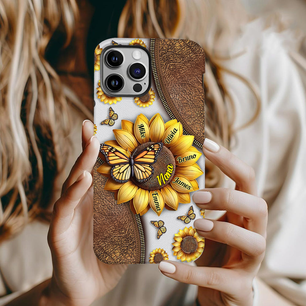 Sunflower Gift For Grandma Mom - Personalized Grandma Full Print Phone Case