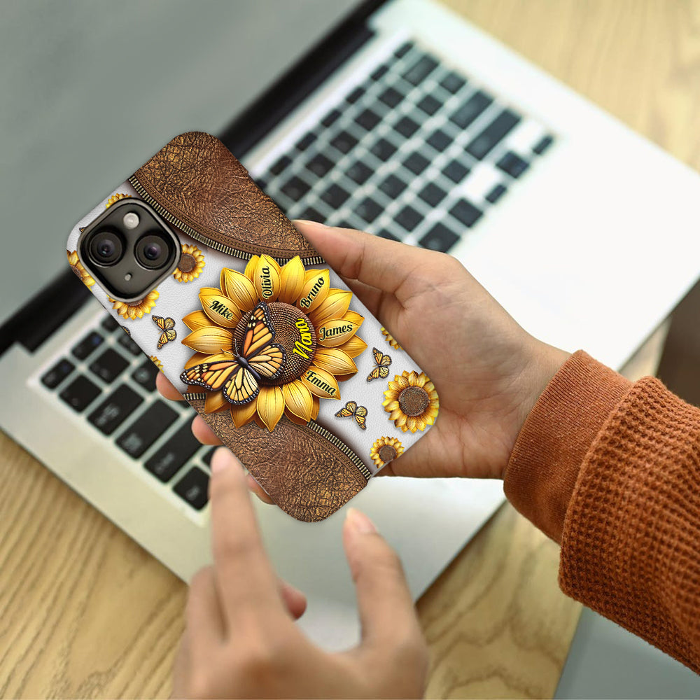 Sunflower Gift For Grandma Mom - Personalized Grandma Full Print Phone Case