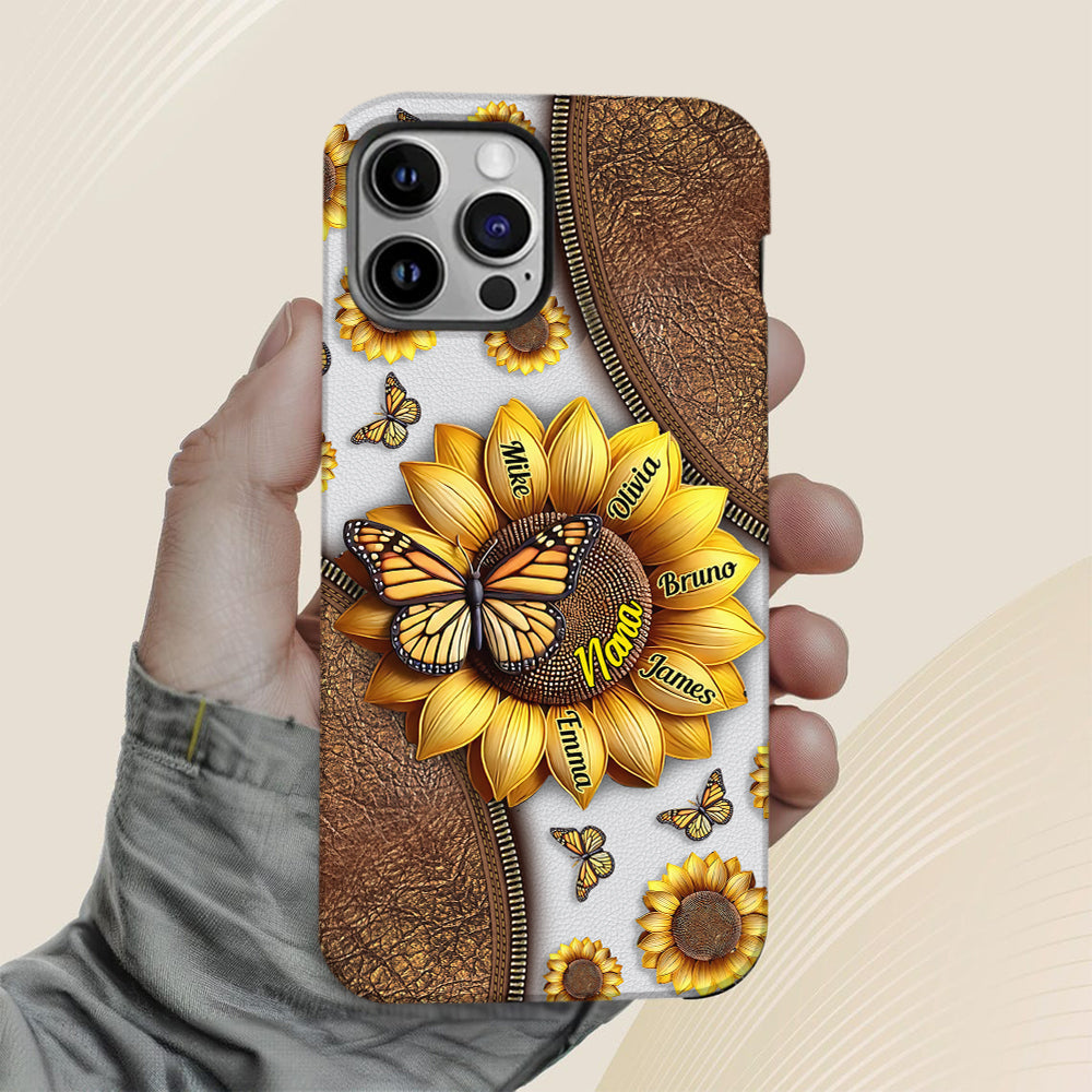 Sunflower Gift For Grandma Mom - Personalized Grandma Full Print Phone Case