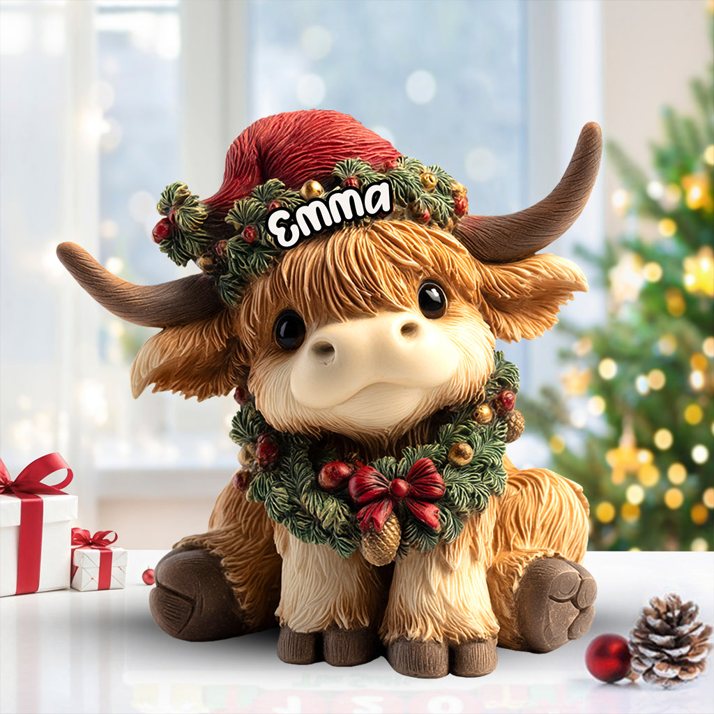 Adorable Highland Cow - Personalized Highland Cow Custom Shaped Acrylic Plaque
