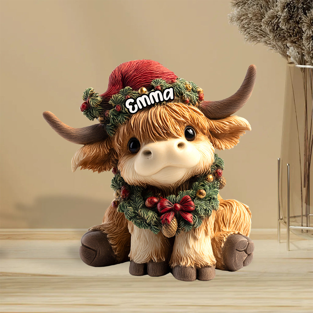 Adorable Highland Cow - Personalized Highland Cow Custom Shaped Acrylic Plaque