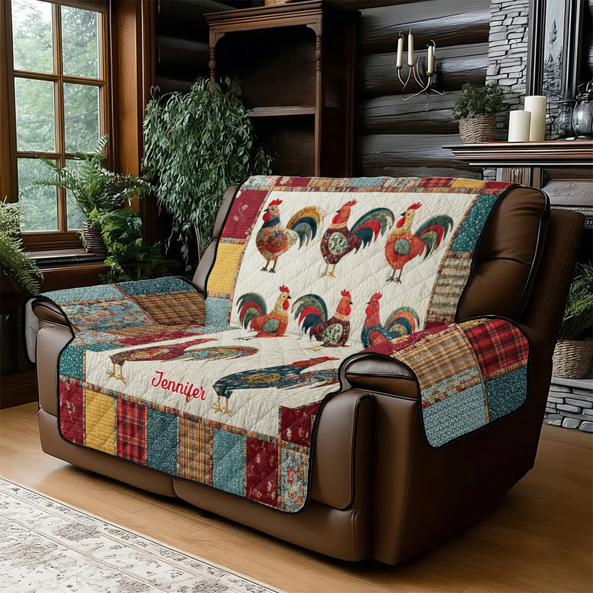 Farming Life - Personalized Chicken Quilted Sofa/Couch Cover