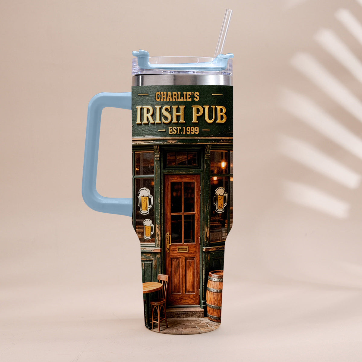 Irish Pub - Personalized Irish Tumbler With Handle