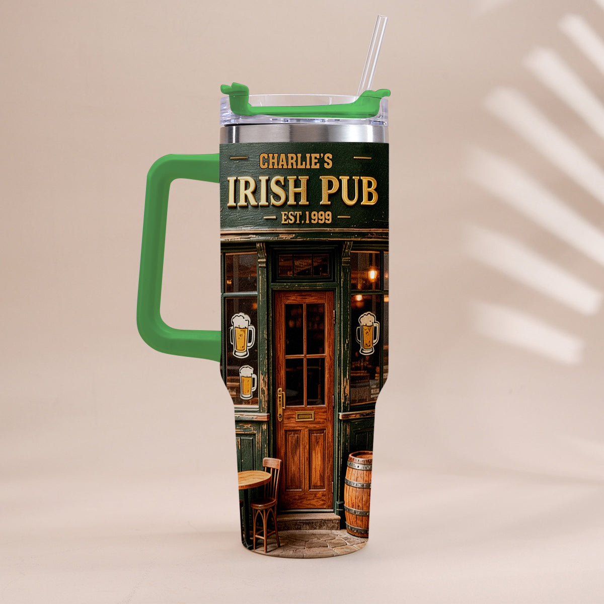 Irish Pub - Personalized Irish Tumbler With Handle