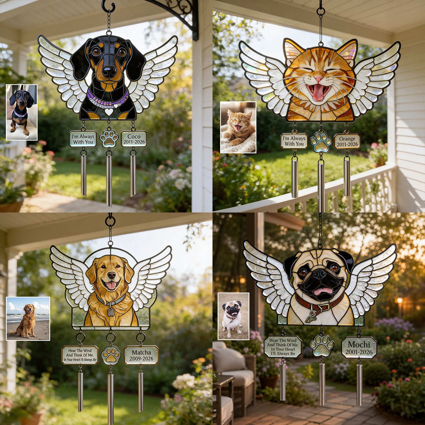 Hear The Wind - Personalized Dog Wind Chime With Charm