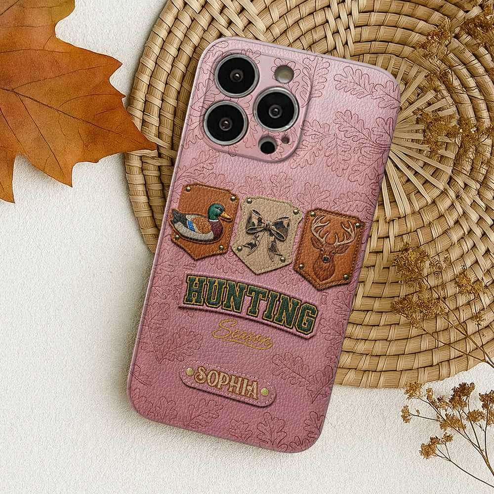 Hunting Season - Personalized Hunting Leather Phone Case