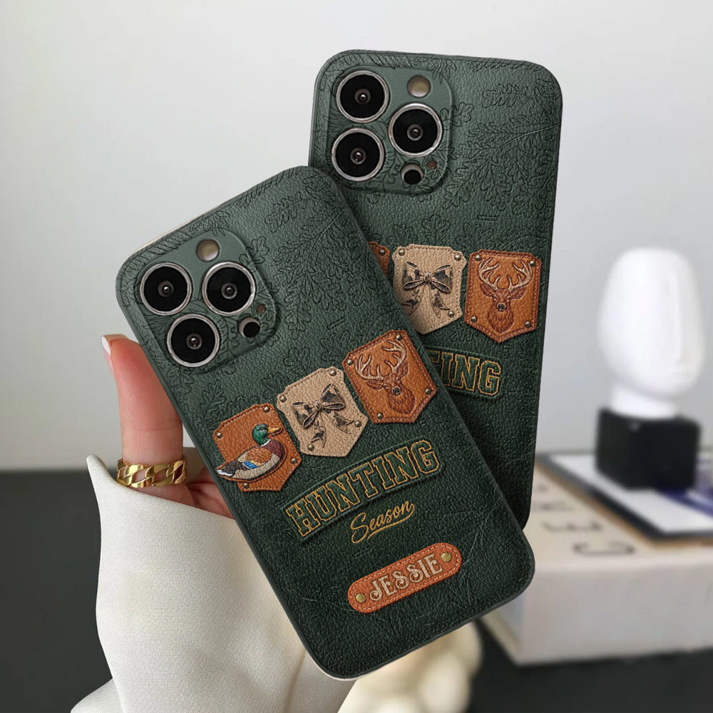 Hunting Season - Personalized Hunting Leather Phone Case