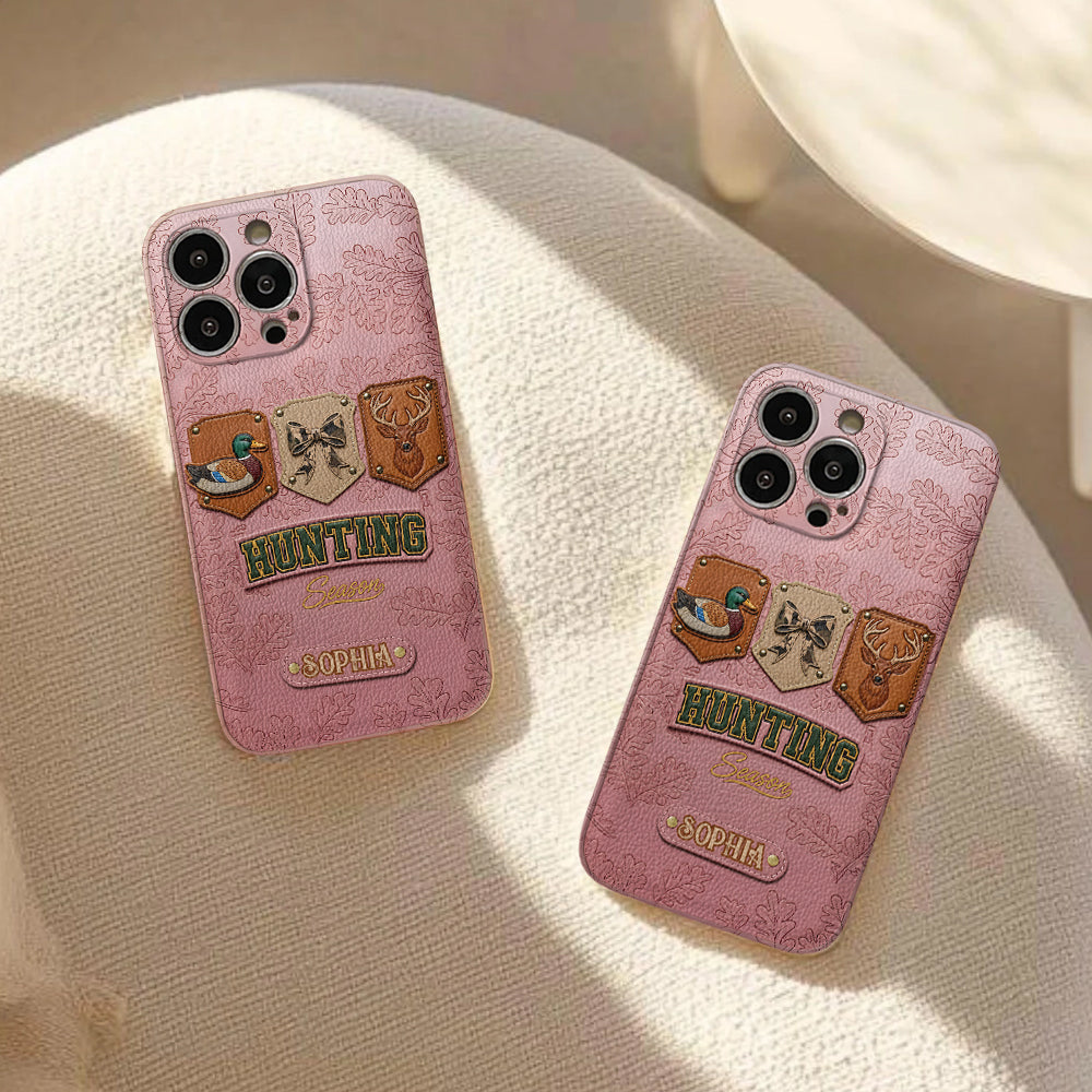 Hunting Season - Personalized Hunting Leather Phone Case