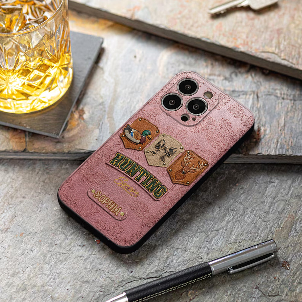 Hunting Season - Personalized Hunting Leather Phone Case