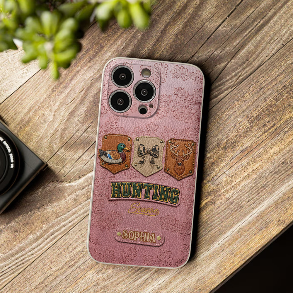 Hunting Season - Personalized Hunting Leather Phone Case