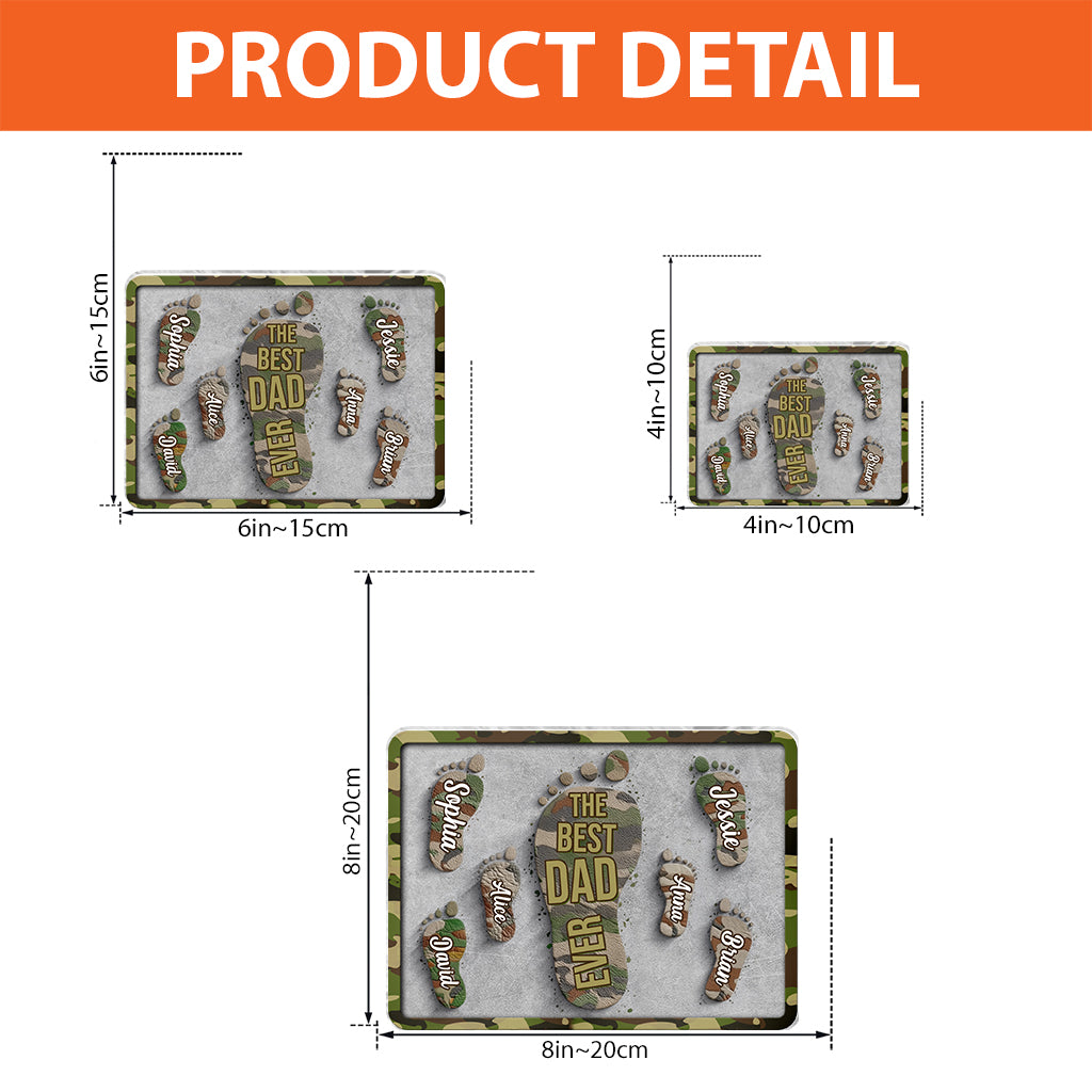 Best Dad Ever - Dad Foot Print - Personalized Father Custom Shaped Acrylic Plaque