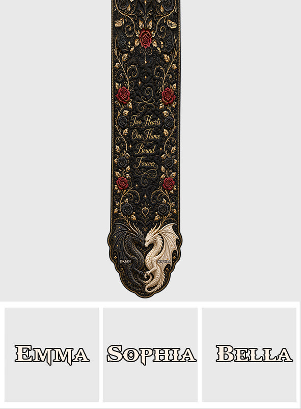 Two Hearts One Flame Bound Forever - Personalized Dragon Table Runner Custom Shape