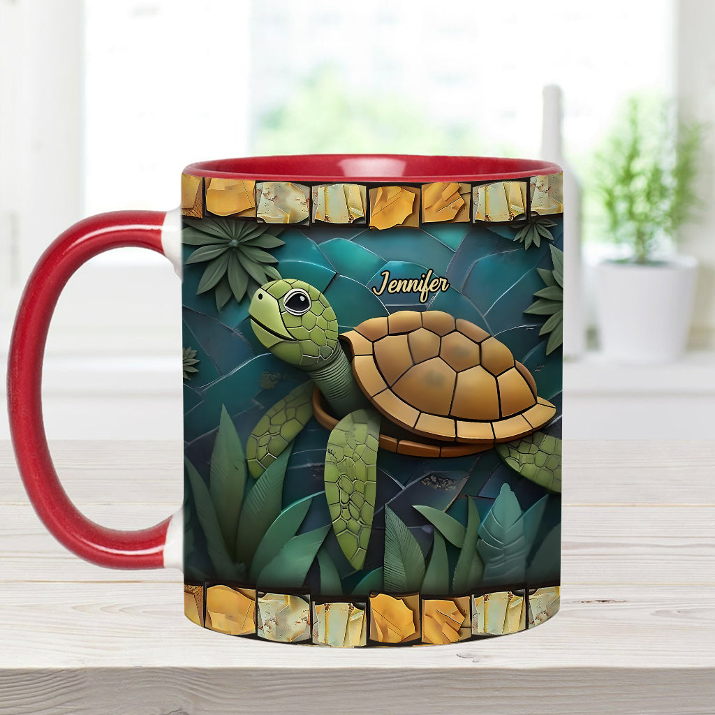 Adorable Turtle - Personalized Turtle Accent Mug