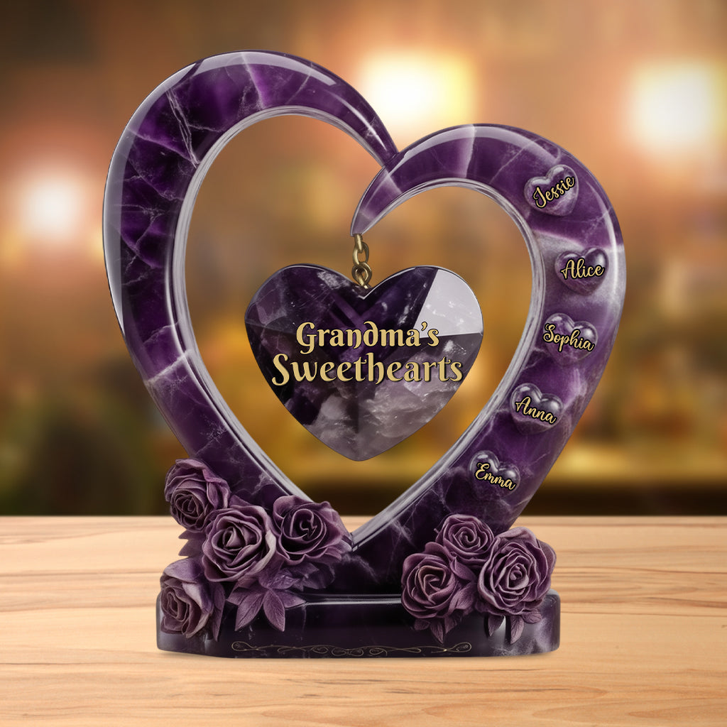 Grandma's Sweethearts - Personalized Grandma Custom Shaped Acrylic Plaque