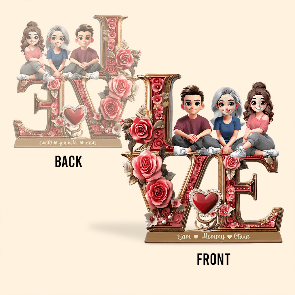 Love Mom - Personalized Mother Custom Shaped Acrylic Plaque