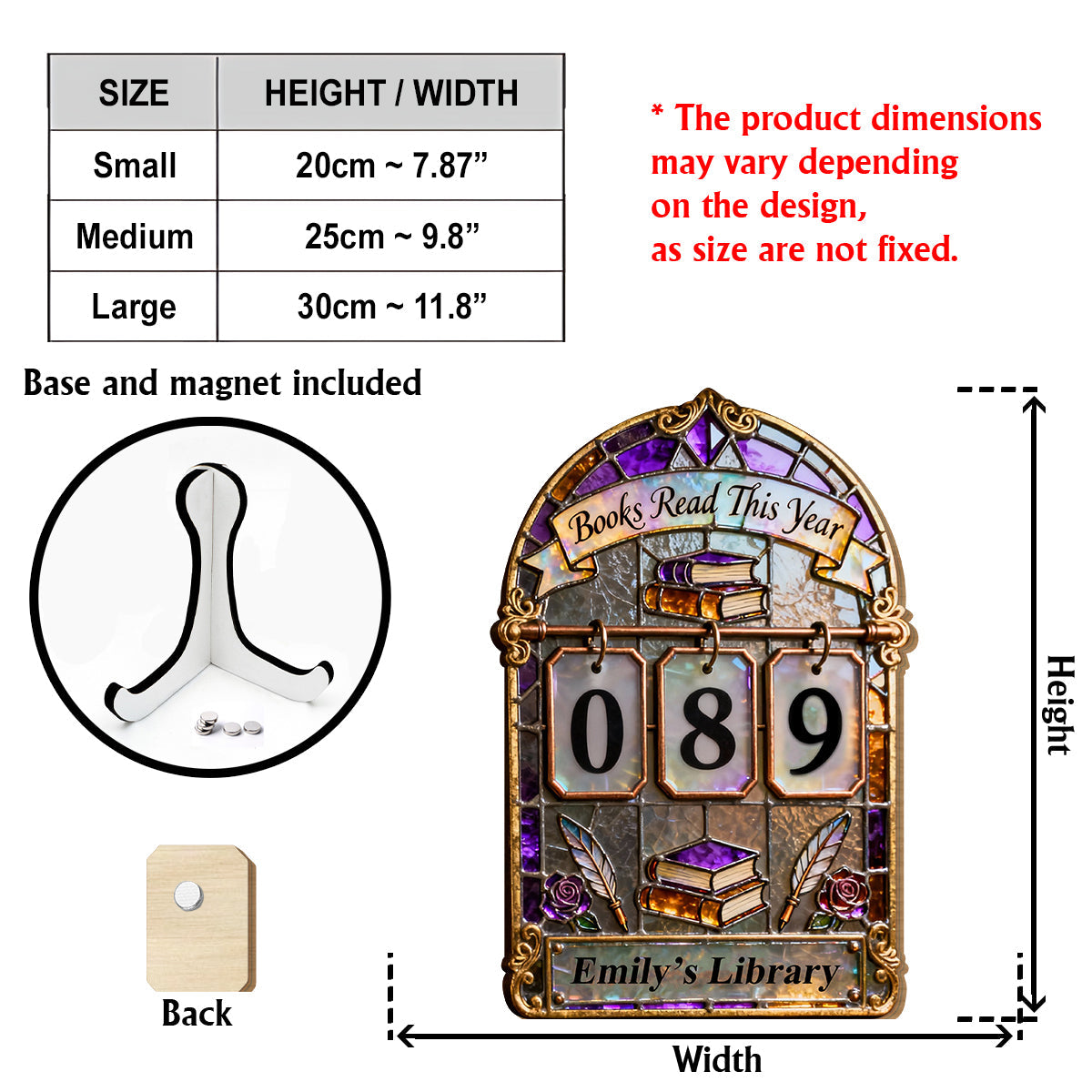 Book Tracker - Personalized Book Interchangeable Plaque