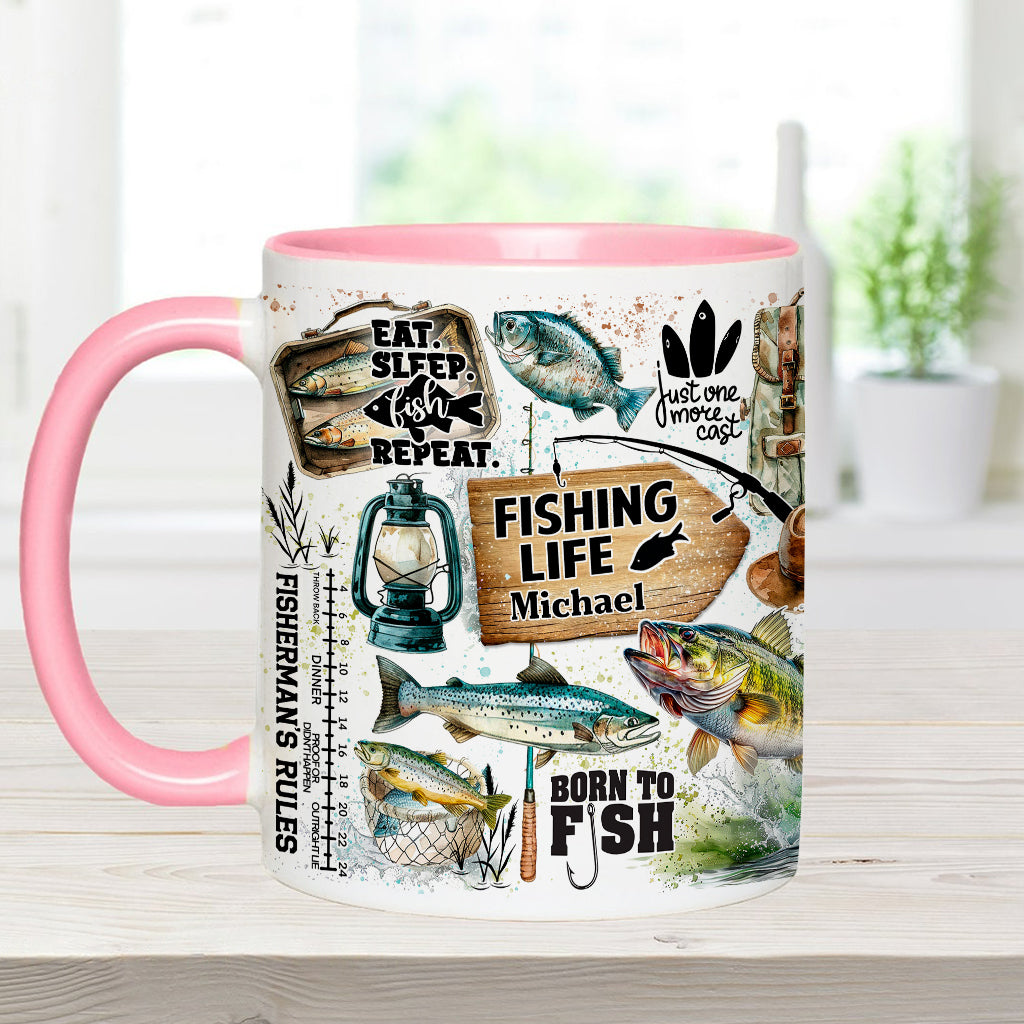 Just One More Cast - Personalized Fishing Accent Mug