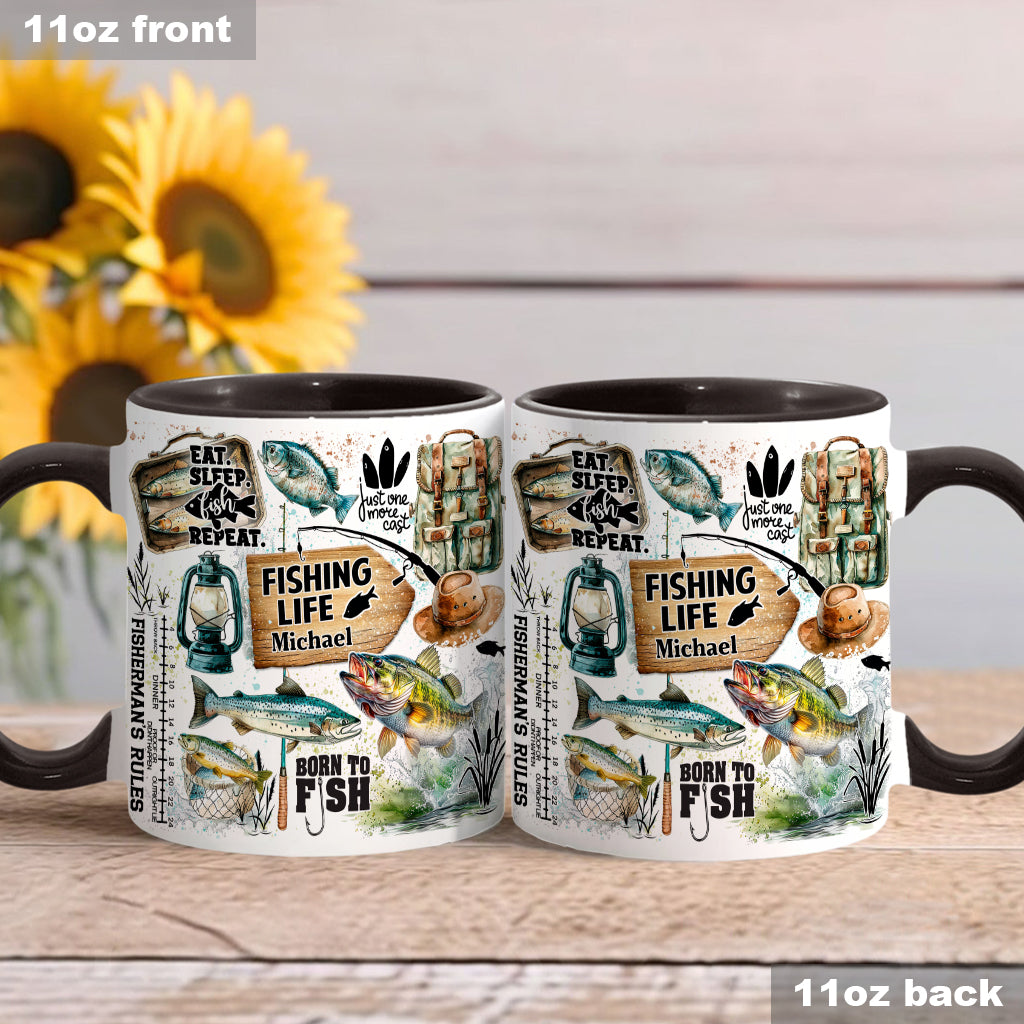 Just One More Cast - Personalized Fishing Accent Mug