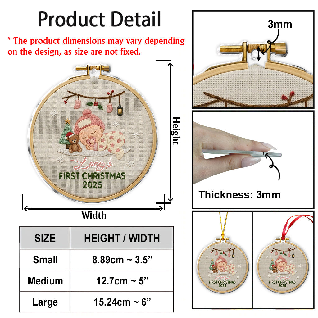 Baby 1st Christmas - Personalized Newborn Ornament